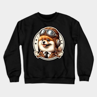 Pomeranian Pilot Crewneck Sweatshirt